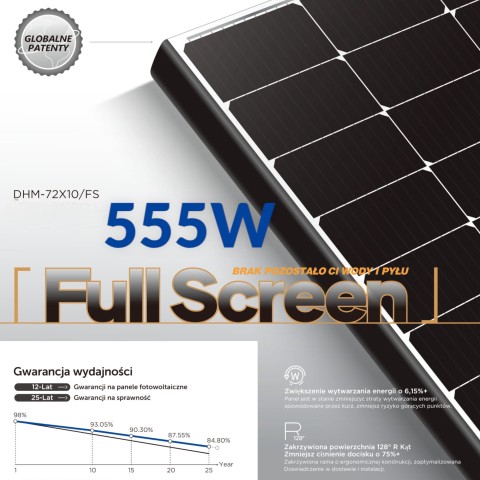Panou solar DAH Solar 555W  DHM-72X10 Full Screen