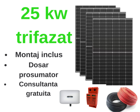Sistem complet fotovoltaic 25 KW cu montaj