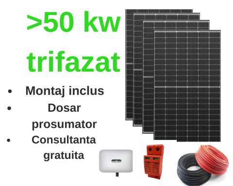 Sistem complet fotovoltaic peste 50 KW cu montaj