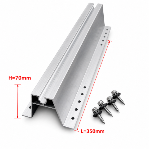 Sina minirail tip H cu prindere rapida H7cm x 35 cm, cauciuc+4 suruburi LP