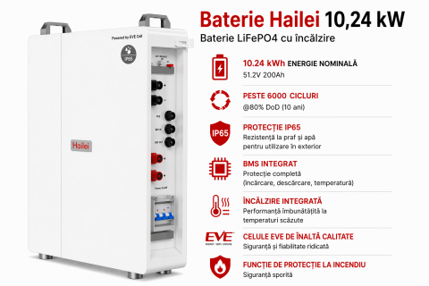 Baterie Hailei 10 kw LV cu incalzire  celule EVE IP65 LiFePO4- exterior-