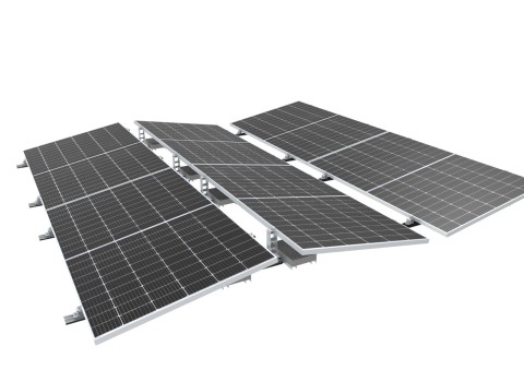 Kit sistem de montaj complet Est-Vest pentru 6 panouri solare, cadru lung