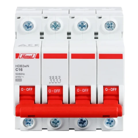 Siguranta automata (Disjunctor) HDB3w C 4P 4.5kA 16A
