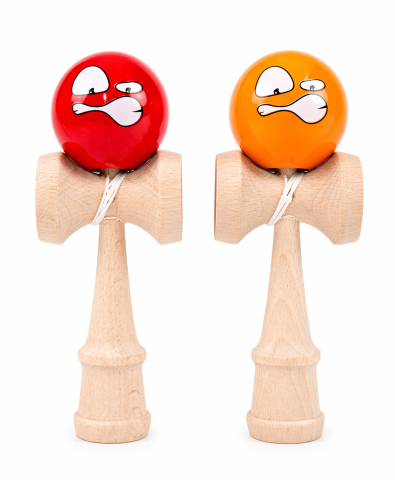 Jucarie Kendama Funny Face, 18 cm, lemn, lucios