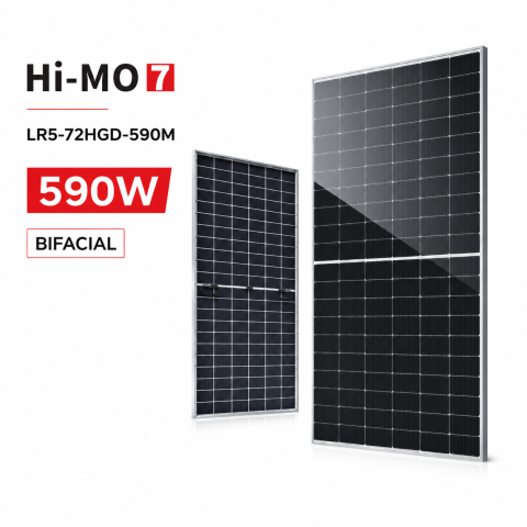 Panou Fotovoltaic LONGi 590W Hi-MO 7 LR5-72HGD-590M Bifacial Dual Glass Monocristalin HPDC