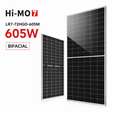 Panou Fotovoltaic LONGi 605W Hi-MO 7 LR7-72HGD-605M Bifacial Dual Glass N-Type HPDC