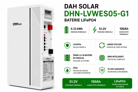 Baterie DAH Solar  5.12 kWh IP20 LiFePO4 51.2V 100Ah CAN/RS485